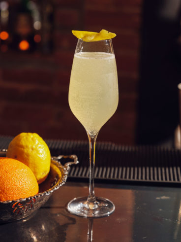A classic French 75, a sweet and tart mix of gin, lemon and sugar